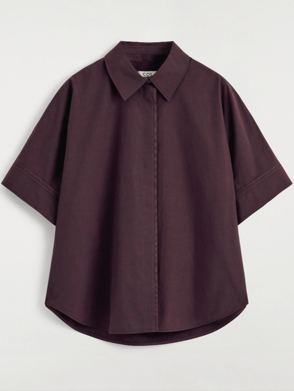COS OVERSIZED SHORT-SLEEVED COTTON SHIRT- 2 - Picture 3 of 6